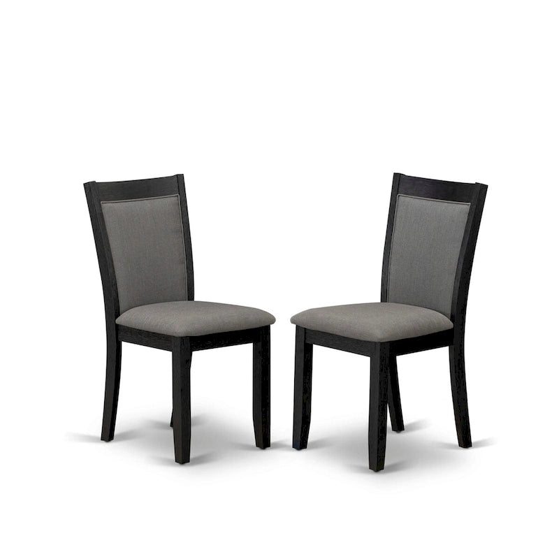 East West Furniture Ensemble de salle à manger 7 pièces - une table à manger et 6 chaises Parson en tissu lin, noir (options de couleur de tissu)