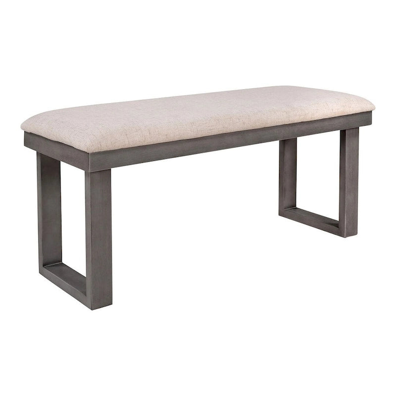 Table à manger rectangulaire en bois massif de 60" avec 4 chaises rembourrées et un banc