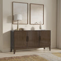 WYNDENHALL Pearson Buffet / Meuble de Rangement Rectangulaire Moderne en BOIS MASSIF de 60 Pouces de Large à 3 Portes, Noyer Marron