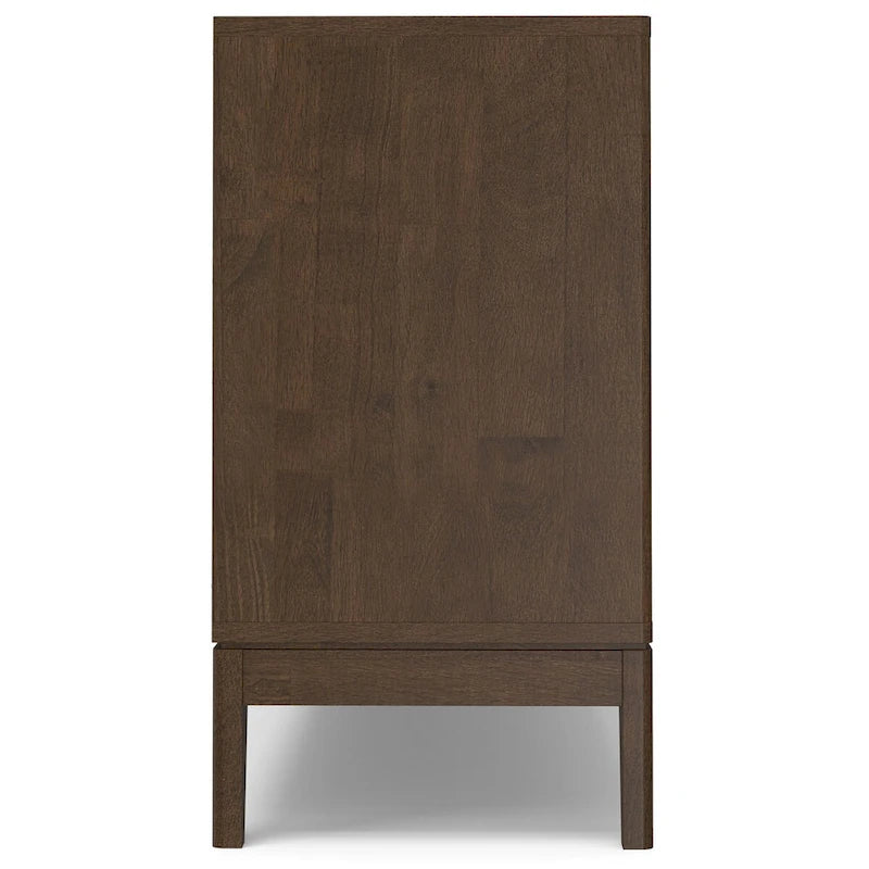 WYNDENHALL Pearson Buffet / Meuble de Rangement Rectangulaire Moderne en BOIS MASSIF de 60 Pouces de Large à 3 Portes, Noyer Marron