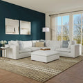 Ensemble modulaire canapé d'angle et pouf WyndenHall Marlee en tissu de performance chenille velouté
