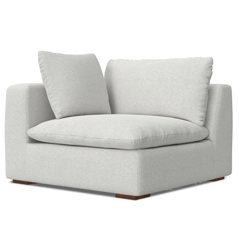 Ensemble modulaire canapé d'angle et pouf WyndenHall Marlee en tissu de performance chenille velouté