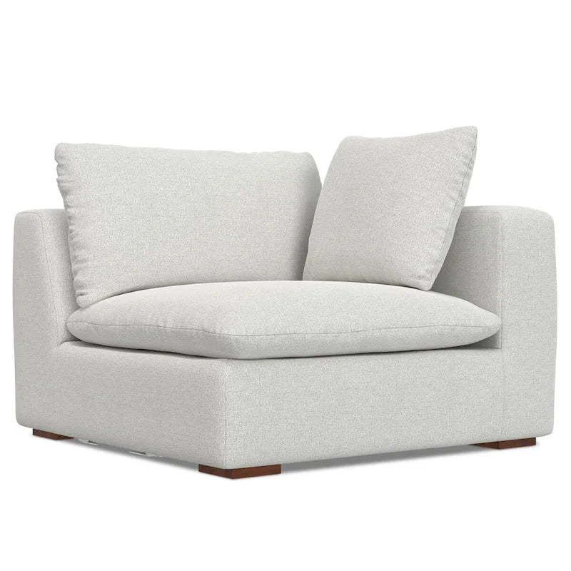 Ensemble modulaire canapé d'angle et pouf WyndenHall Marlee en tissu de performance chenille velouté