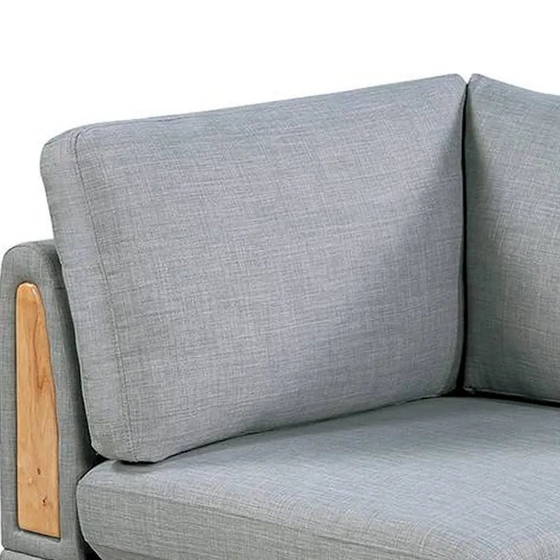Fauteuil d'angle modulaire Gimy 37 pouces, tissu Dorris gris clair, bois