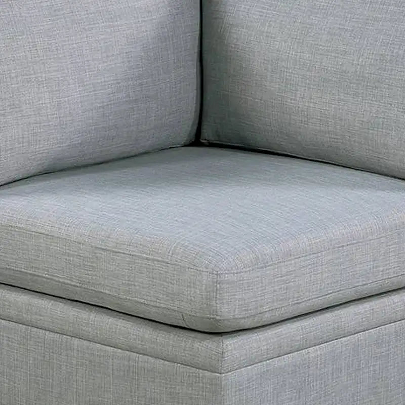 Fauteuil d'angle modulaire Gimy 37 pouces, tissu Dorris gris clair, bois