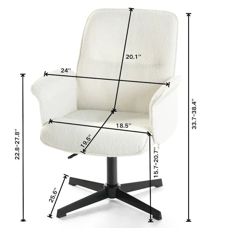 Fauteuil d'appoint rembourré HomyLin - Chaise pivotante avec accoudoirs