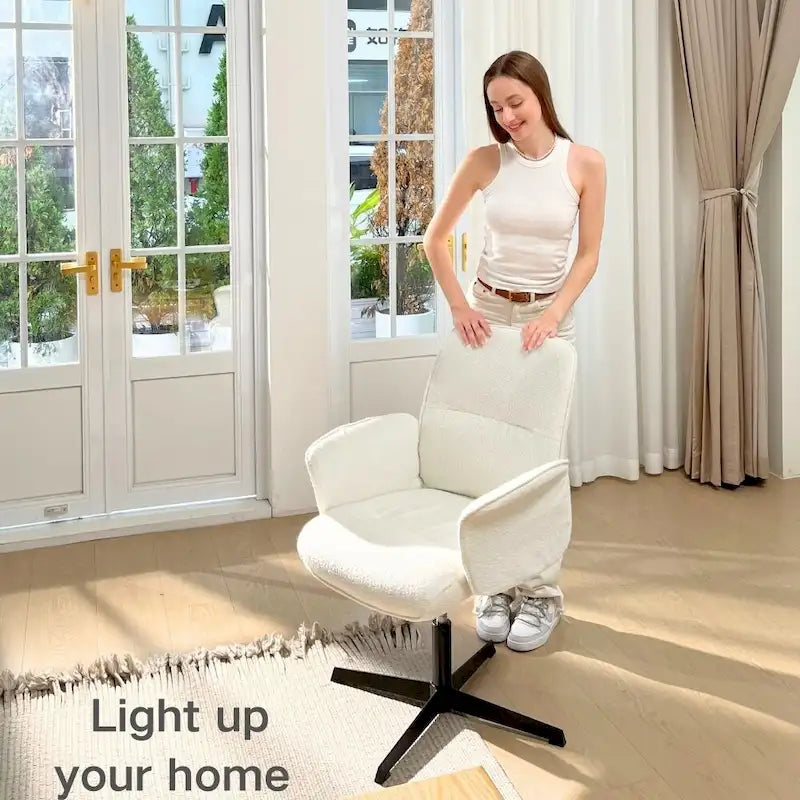 Fauteuil d'appoint rembourré HomyLin - Chaise pivotante avec accoudoirs