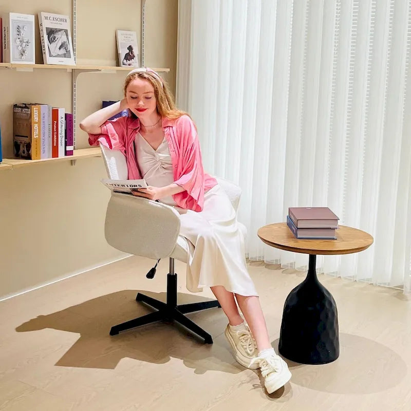 Fauteuil d'appoint rembourré HomyLin - Chaise pivotante avec accoudoirs