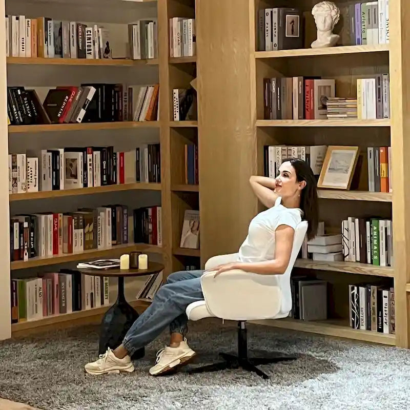 Fauteuil d'appoint rembourré HomyLin - Chaise pivotante avec accoudoirs