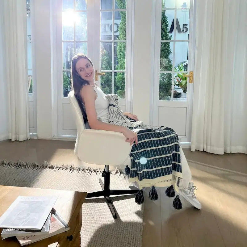Fauteuil d'appoint rembourré HomyLin - Chaise pivotante avec accoudoirs