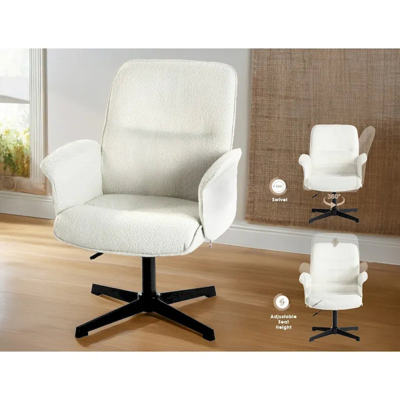 Fauteuil d'appoint rembourré HomyLin - Chaise pivotante avec accoudoirs