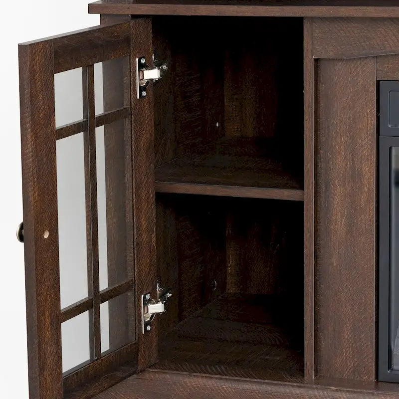 Meuble télé avec cheminée électrique et télécommande