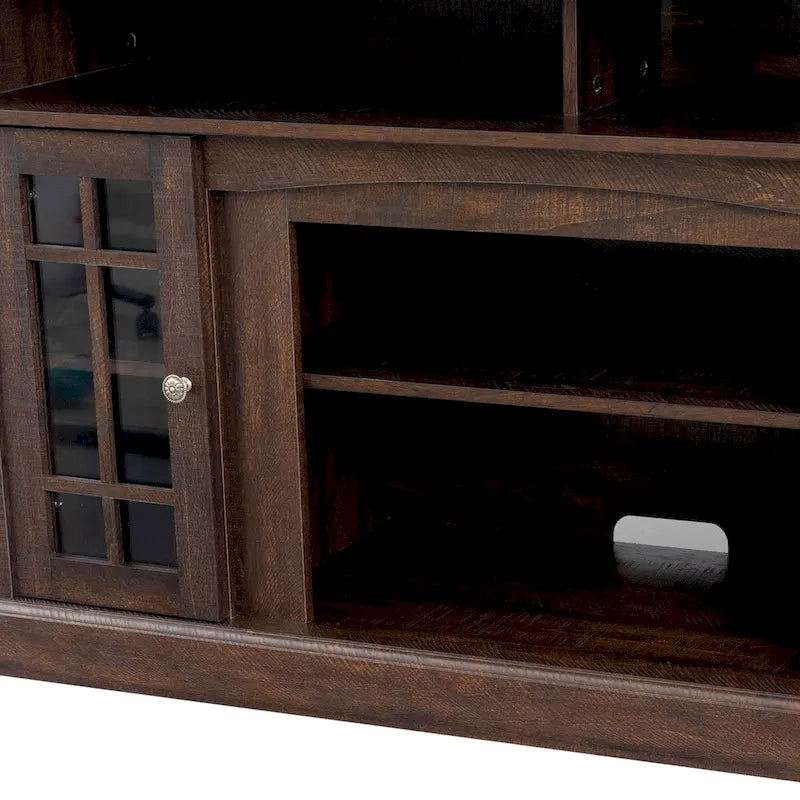 Meuble télé avec cheminée électrique et télécommande