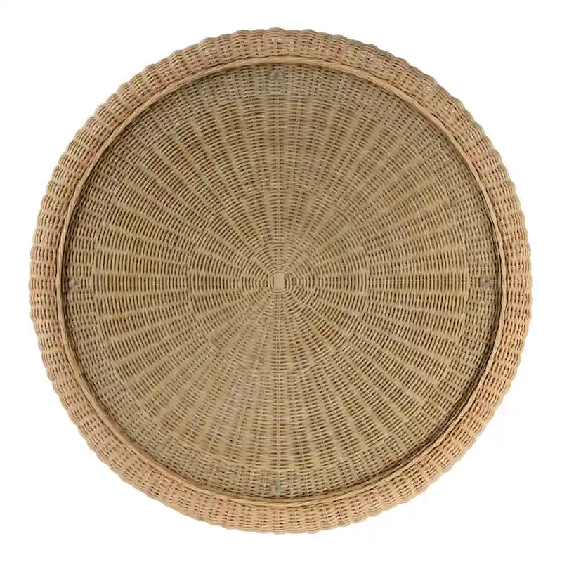 Table basse festonnée en rotin Flora