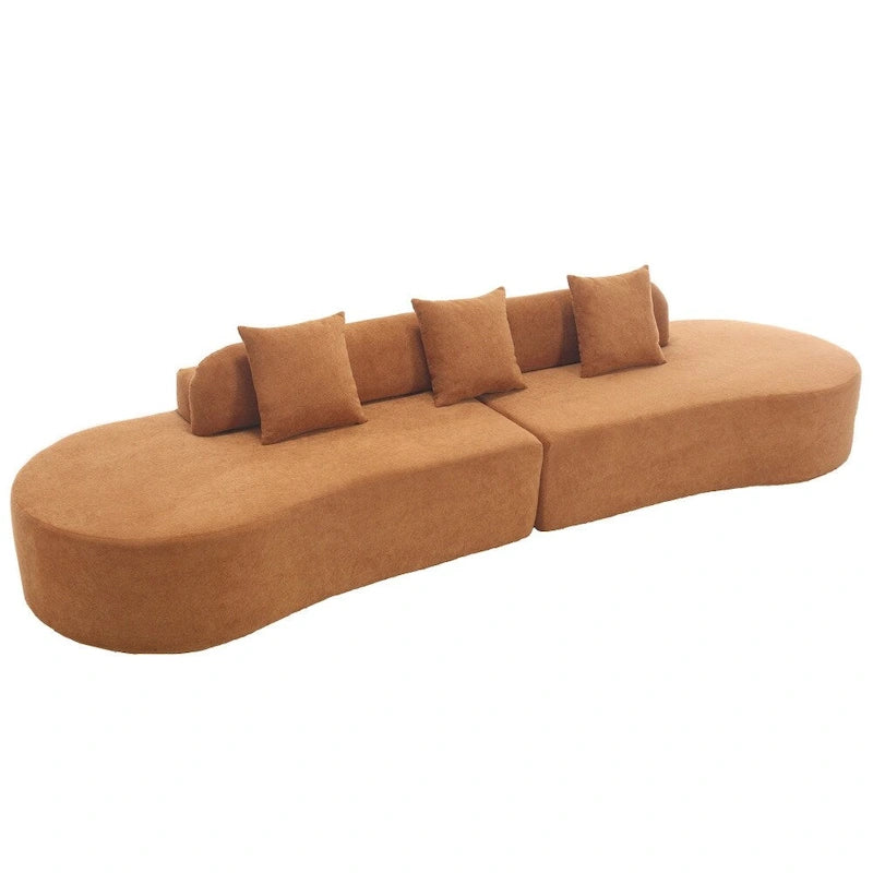 Canapé d'angle moderne en tissu éponge, aucun assemblage requis