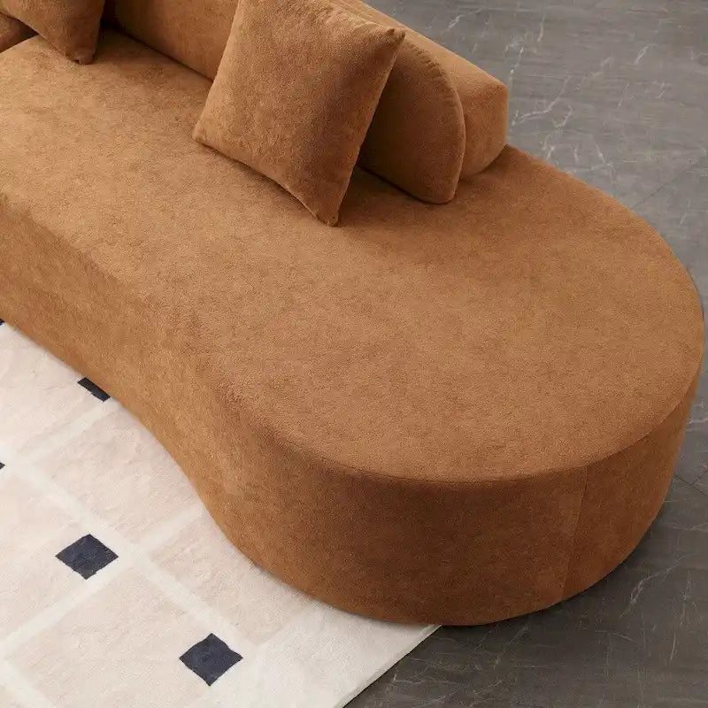 Canapé d'angle moderne en tissu éponge, aucun assemblage requis