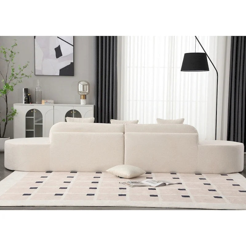 Canapé d'angle moderne en tissu éponge, aucun assemblage requis