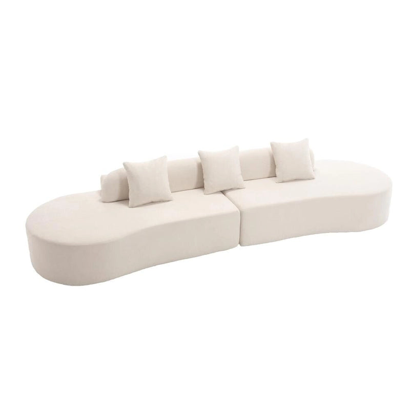Canapé d'angle moderne en tissu éponge, aucun assemblage requis