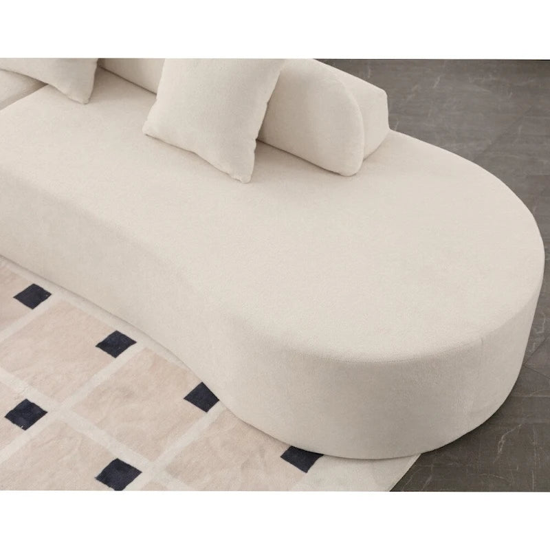 Canapé d'angle moderne en tissu éponge, aucun assemblage requis