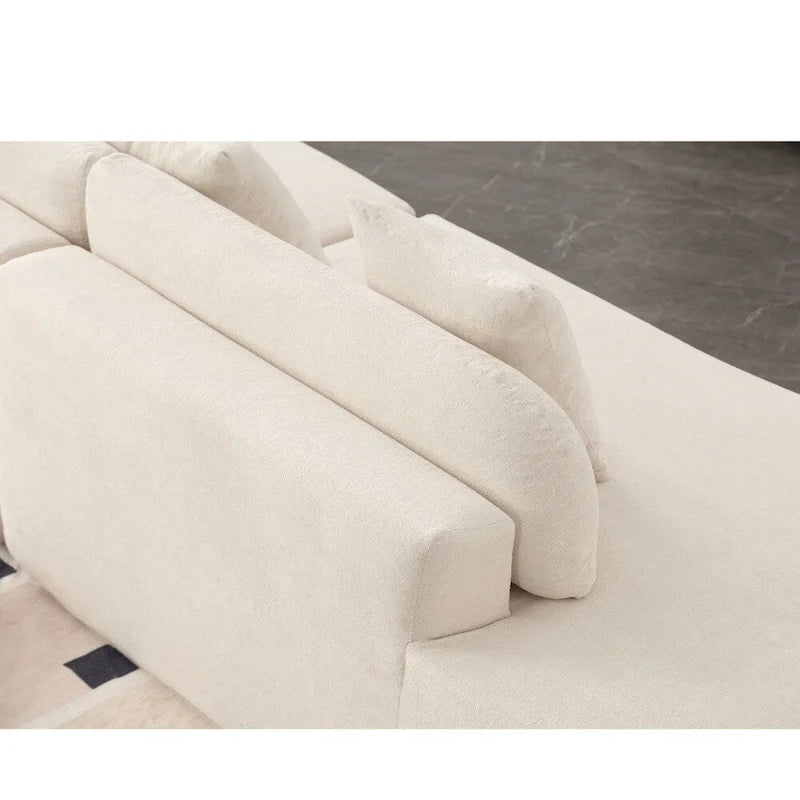 Canapé d'angle moderne en tissu éponge, aucun assemblage requis