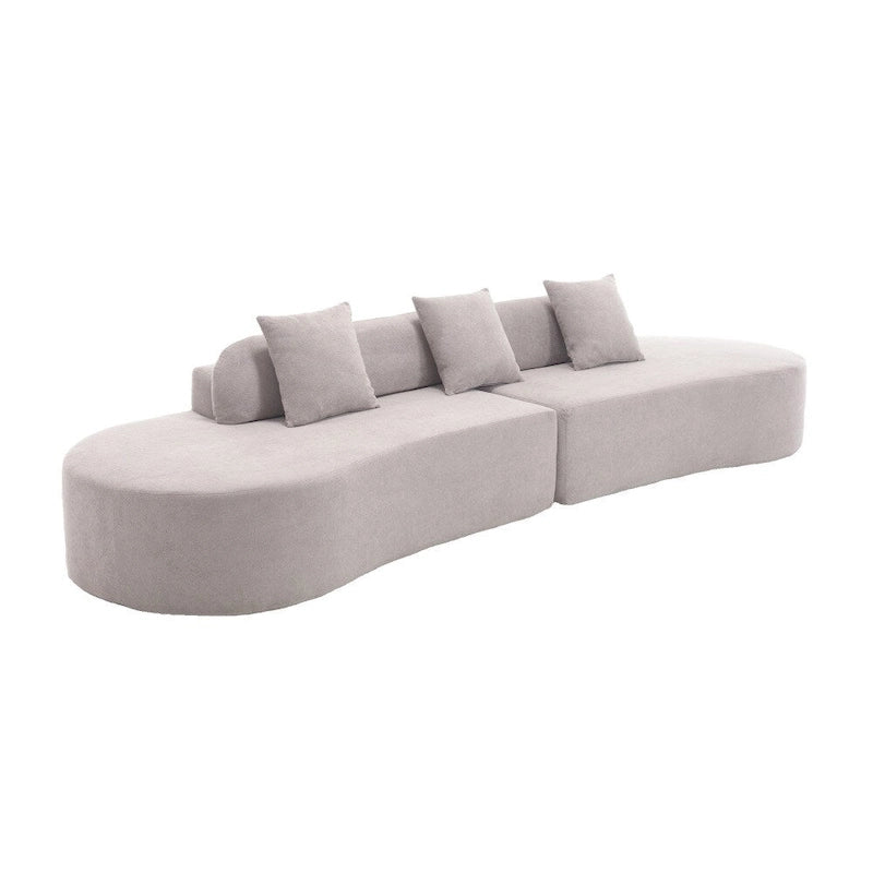 Canapé d'angle moderne en tissu éponge, aucun assemblage requis