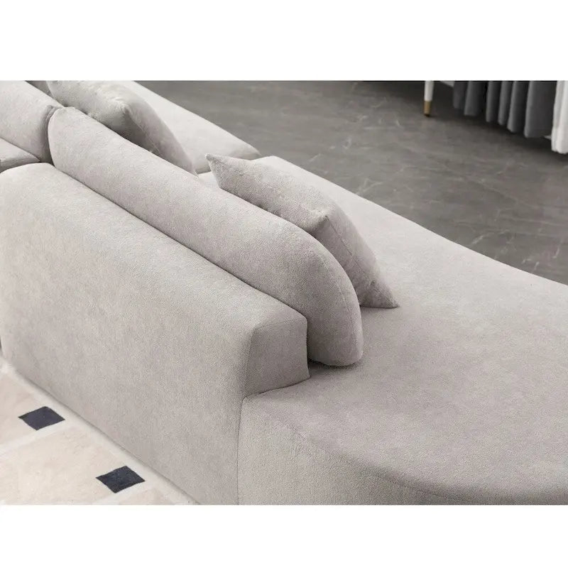 Canapé d'angle moderne en tissu éponge, aucun assemblage requis