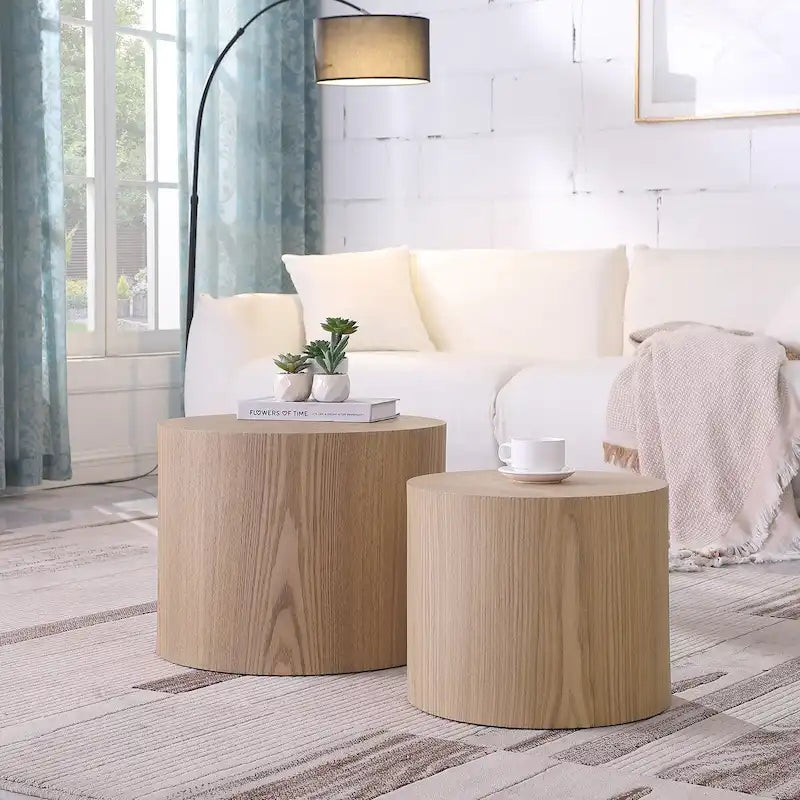 Table basse d'appoint en placage - lot de 2