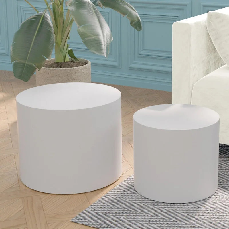 Table basse d'appoint en placage - lot de 2
