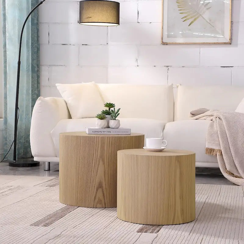 Table basse d'appoint en placage - lot de 2