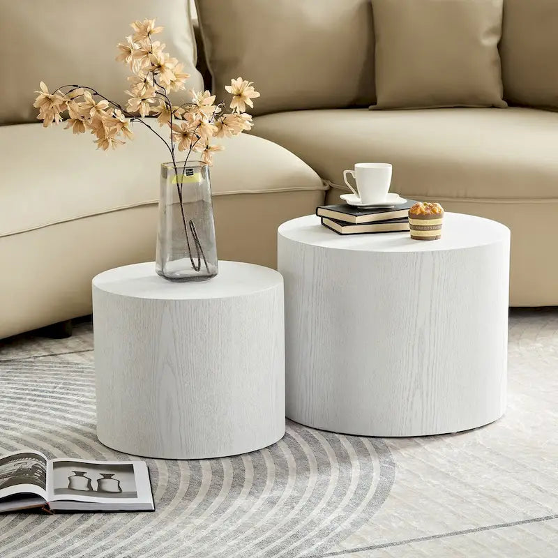 Table basse d'appoint en placage - lot de 2
