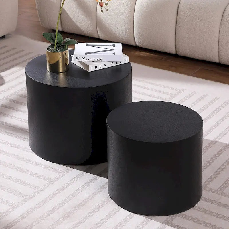 Table basse d'appoint en placage - lot de 2