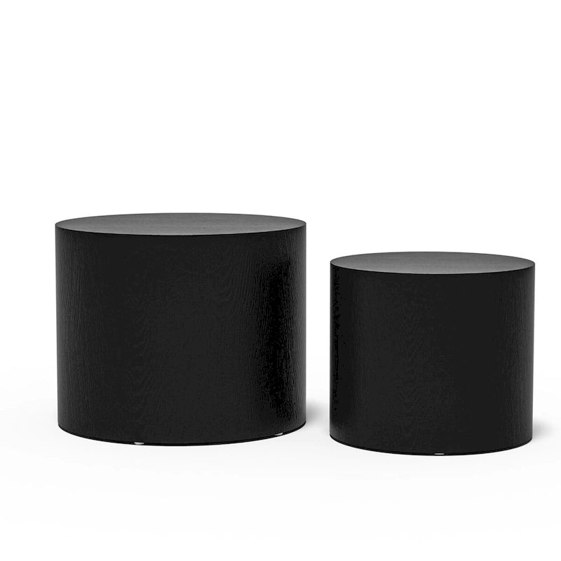 Table basse d'appoint en placage - lot de 2