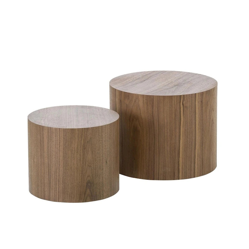 Table basse d'appoint en placage - lot de 2
