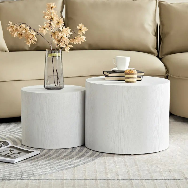 Table basse d'appoint en placage - lot de 2