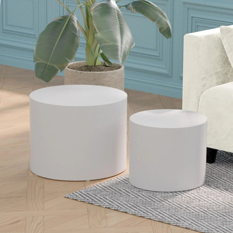 Table basse d'appoint en placage - lot de 2