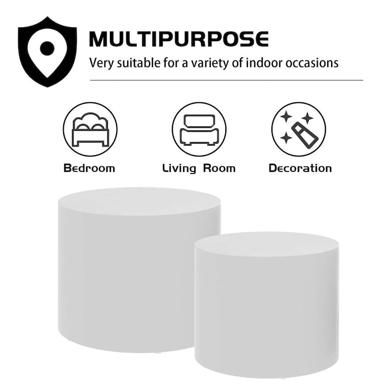Table basse d'appoint en placage - lot de 2