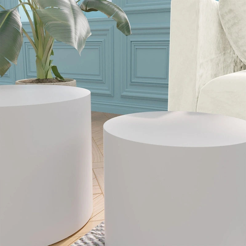 Table basse d'appoint en placage - lot de 2