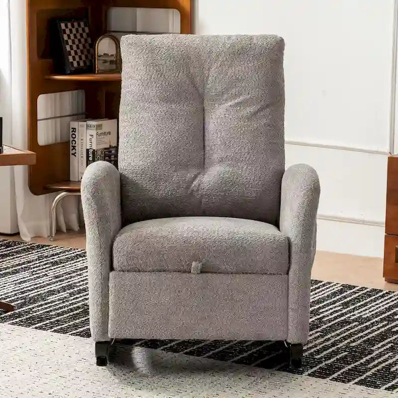 Fauteuil à bascule d'appoint avec repose-pieds et dossier haut