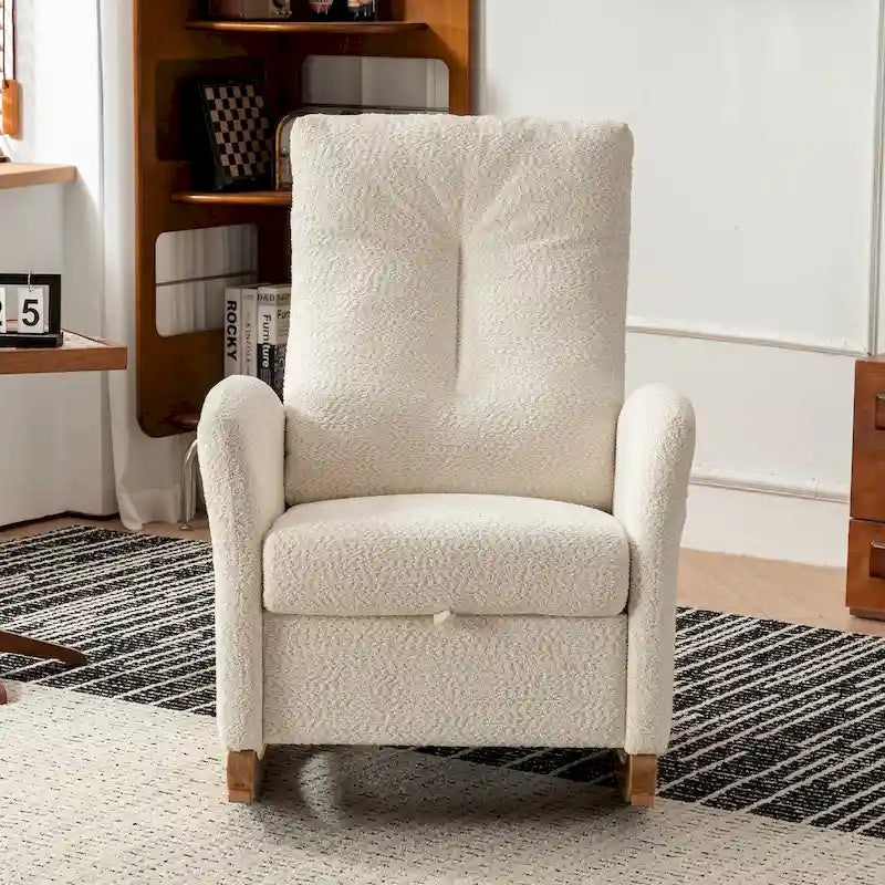 Fauteuil à bascule d'appoint avec repose-pieds et dossier haut