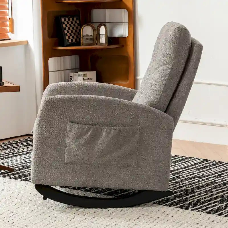 Fauteuil à bascule d'appoint avec repose-pieds et dossier haut