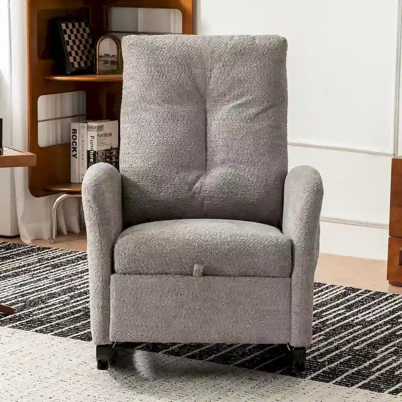 Fauteuil à bascule d'appoint avec repose-pieds et dossier haut