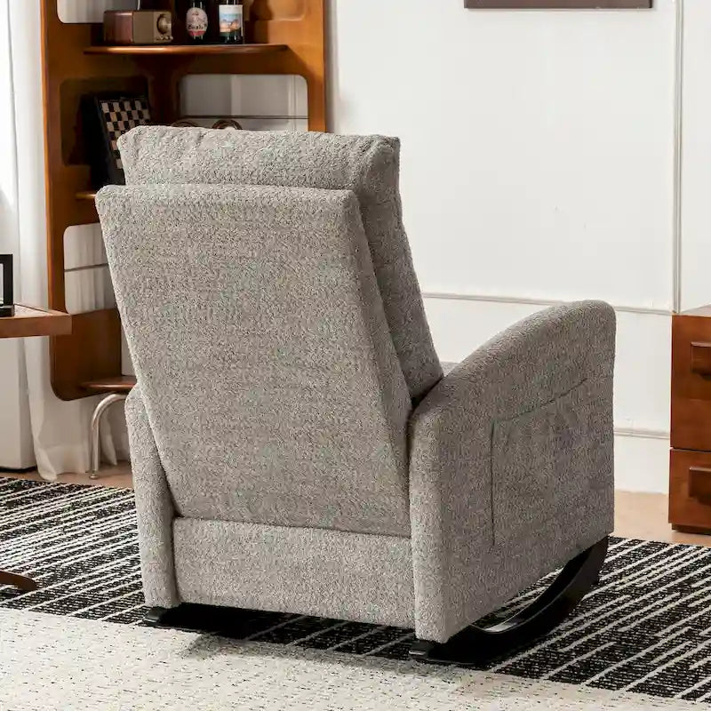 Fauteuil à bascule d'appoint avec repose-pieds et dossier haut