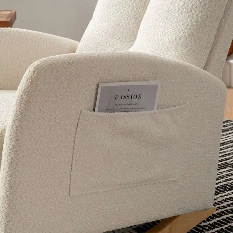 Fauteuil à bascule d'appoint avec repose-pieds et dossier haut
