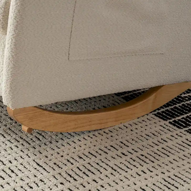 Fauteuil à bascule d'appoint avec repose-pieds et dossier haut