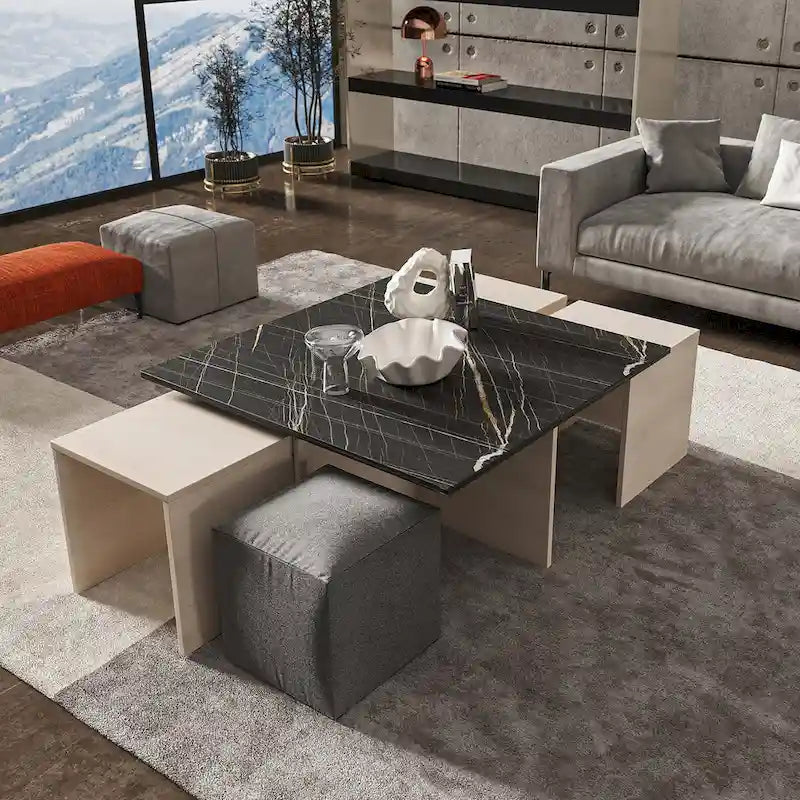 Table basse gigogne Manhattan Comfort Haley de style milieu de siècle