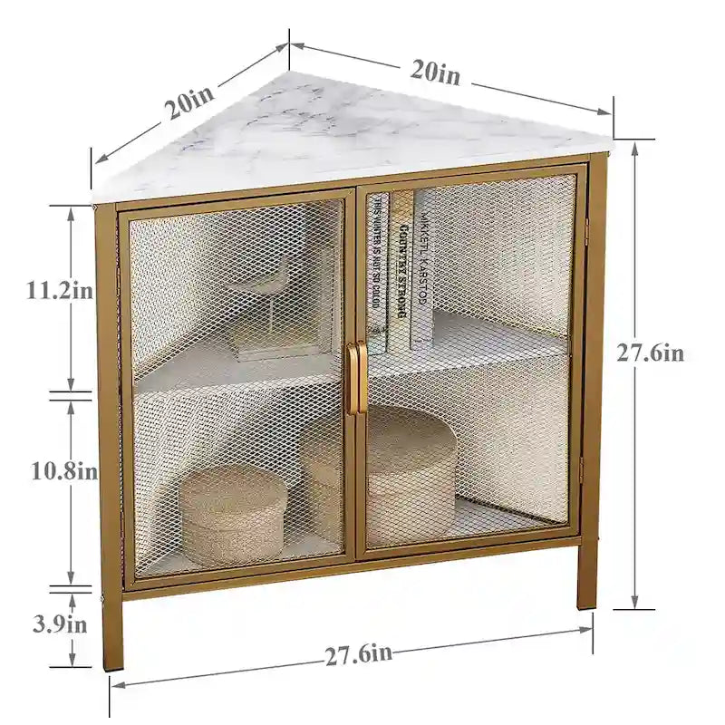 Table d'angle Javlergo, étagère de rangement moderne triangulaire à 3 niveaux avec 2 portes pour salon, chambre et bureau