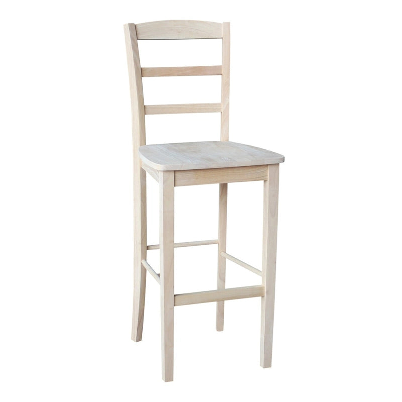 Table de bar pied central ronde 76 cm avec 2 tabourets Madrid - Non fini - Ensemble 3 pièces