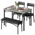 Ensemble de salle à manger 4 pièces avec 2 chaises rembourrées, 1 banc, 1 table de salle à manger