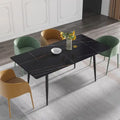 Ensemble table à manger rectangulaire en marbre de style milieu de siècle 79 pour 6-8 personnes