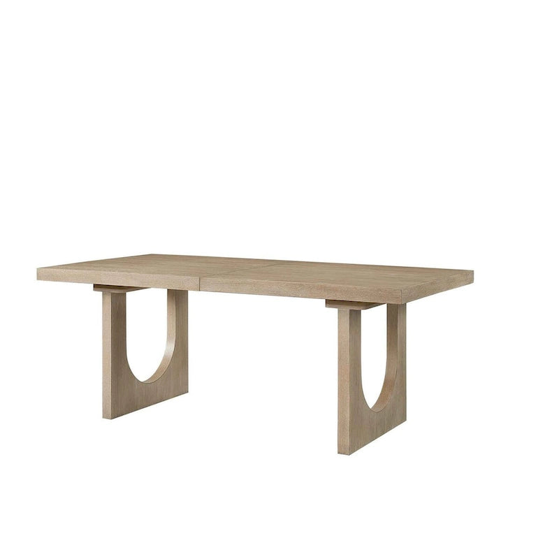 Table de cuisine rectangulaire moderne en bois avec six chaises, table de salle à manger et six places, marron clair